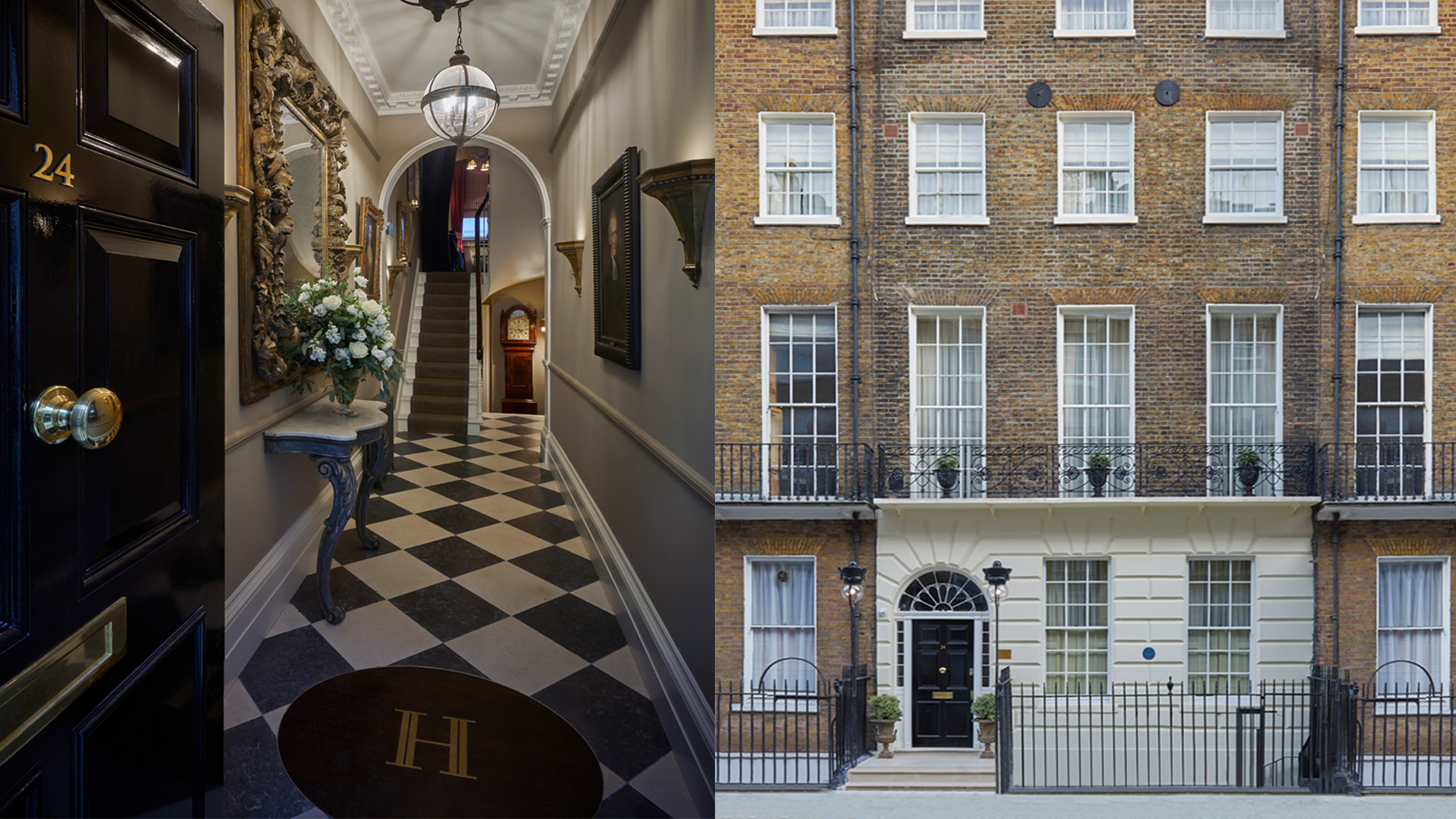 Elegant London townhouse entrance
